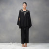 Black Cutdana Suit  in chinon