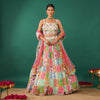 White Thread Embroidery Lehenga in Georgette