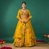 Mustard Hand Embroidery Lehenga  in Georgette