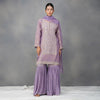 Lavendar Hand Embroidery Suit  in Tissue