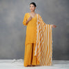 Yellow Thread Embroidery Suit  in Crepe