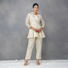 Beige Zari Suit  in Silk