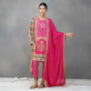 Magenta Digital Printing Suit  in Crepe