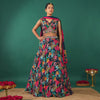 Grey Bead Lehenga  in Georgette