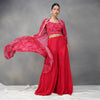 Magenta Aari Indo-Western  in Georgette