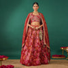 Maroon Bead Lehenga in Tissue